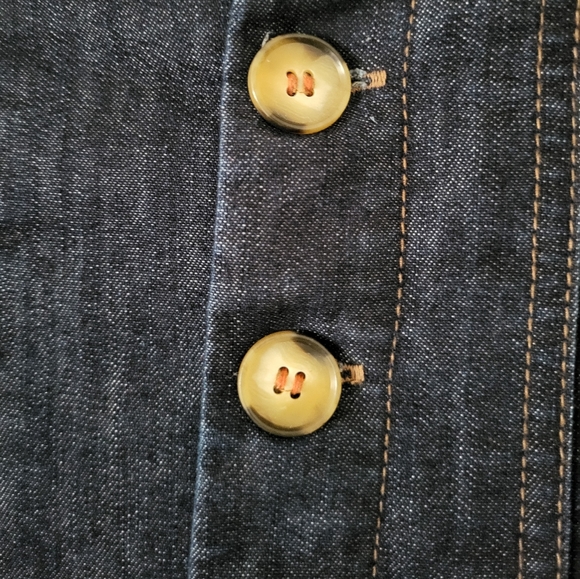 Xetra Pleated Exposed Button Front Wide Leg Denim Pants Size 38/XXS - Picture 6 of 16